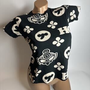 Hysteric Glamour Mini Japan All Over Logo Baby Tee XS Kawaii Y2K Streetwear